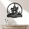 Personalized Family Name Tree Retro Metal Sign Vintage Castle Wall Art Home Decor Housewarming Gift