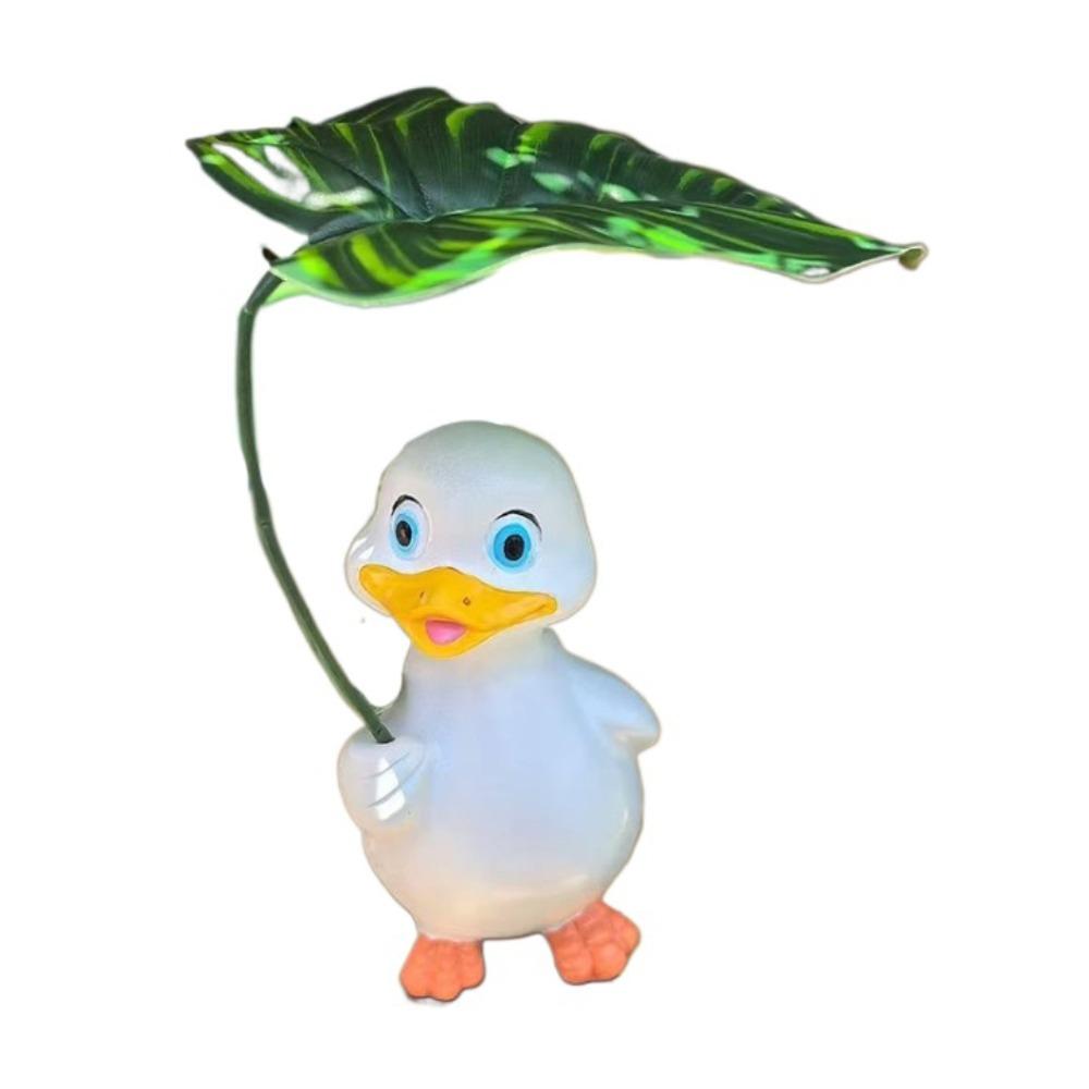 

Мультяшный Утка Зонт Орнамент Смола Миниатюры Фигурка Поделки Статуэтка Утки Аквариум белый