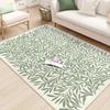 Green Leaf Doormat, Tropical Botanical Entrance Non Slip Rug, Washable Kitchen Living Room Floor Carpet