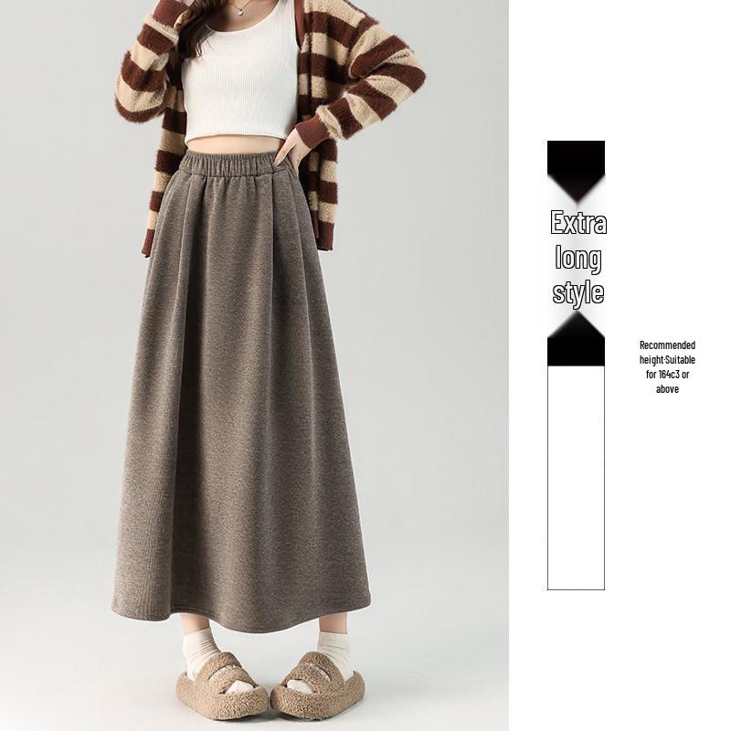 Women s High-Waist A-Line Fluffy Brown Skirt - Autumn/Winter 2025 Collection Small
