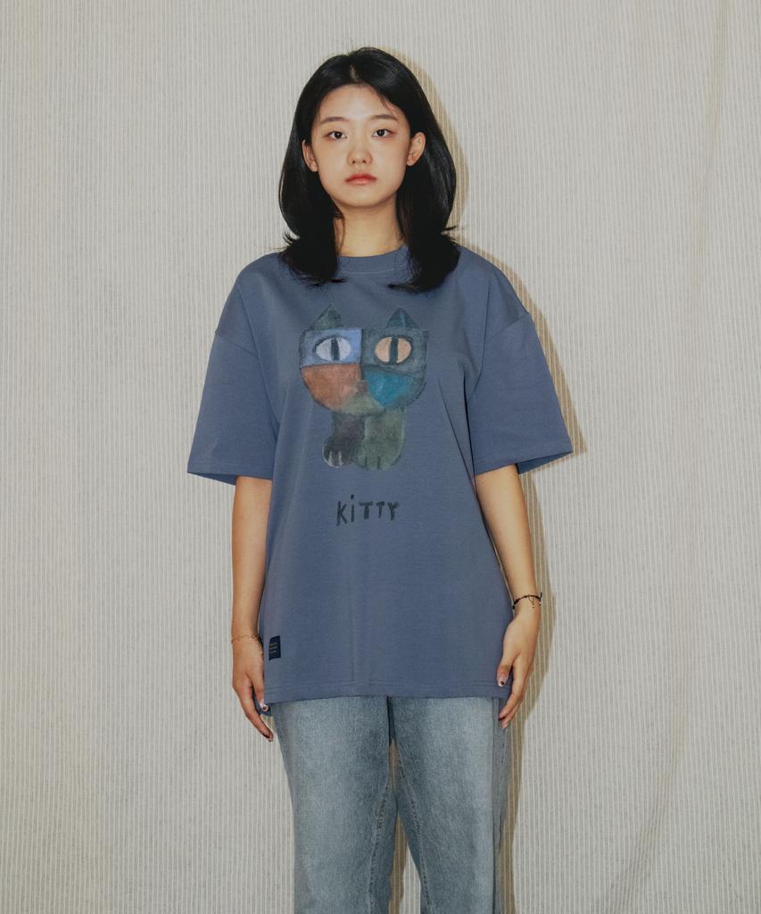 GROUNDWORK Kitty T-Shirt / Ash Blue