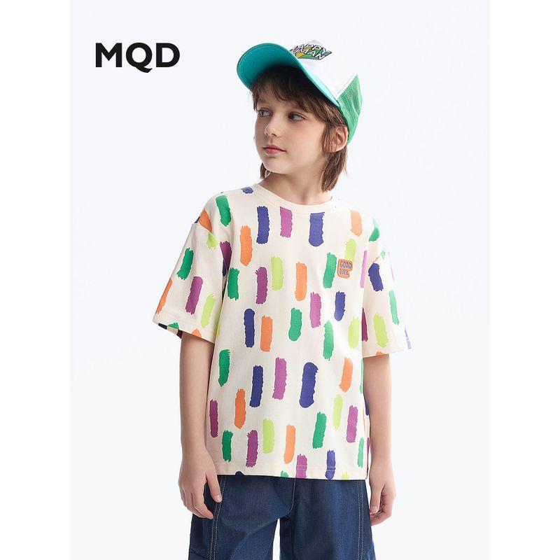 and Quick-Drying] Mqd Children's Clothing Boys' Short-Sleeved T-Shirt Summer New Style Kidsren's Round-Neck Top Baby Bottoming Shirt