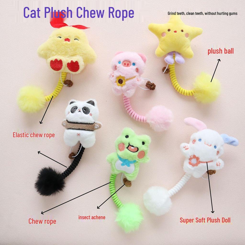 Kitten Toy Chew & Scratch Rope - Cute, Durable, Teething Fun for Cleaning Teeth & Gums.
