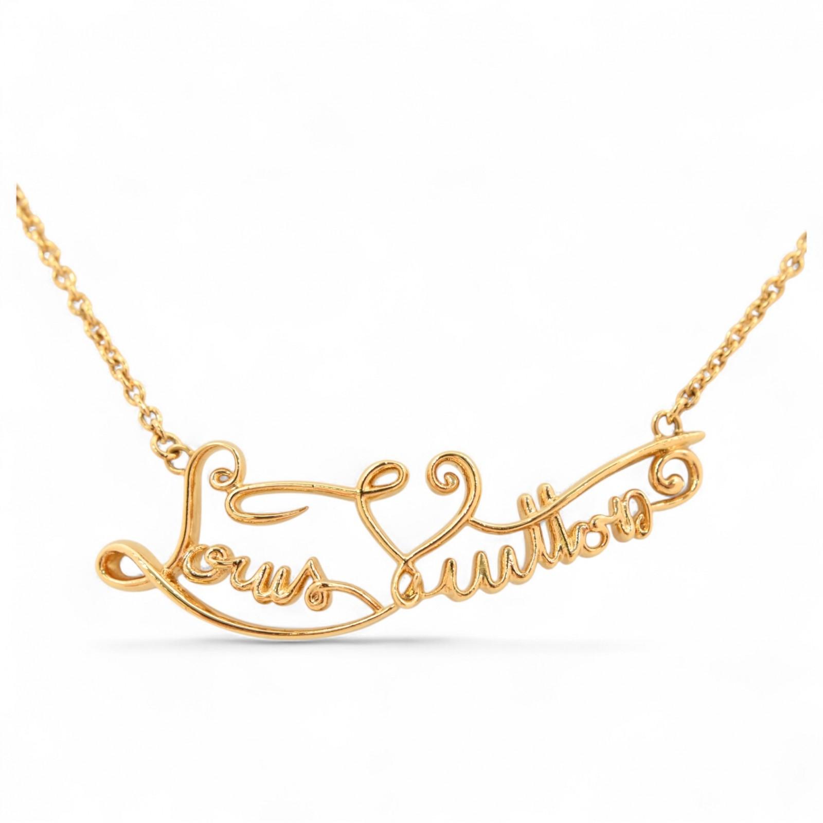 

Auth LOUIS VUITTON Collier My LV Affair Necklace Gold Metal M69619 lv6833cc