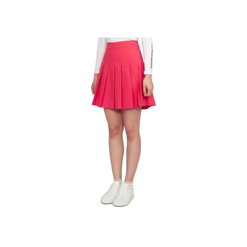 J.Lindeberg Solid Color Short Fitted Elastic Pleated Casual Skirt Women skirts Pink GWSD07818-Q113