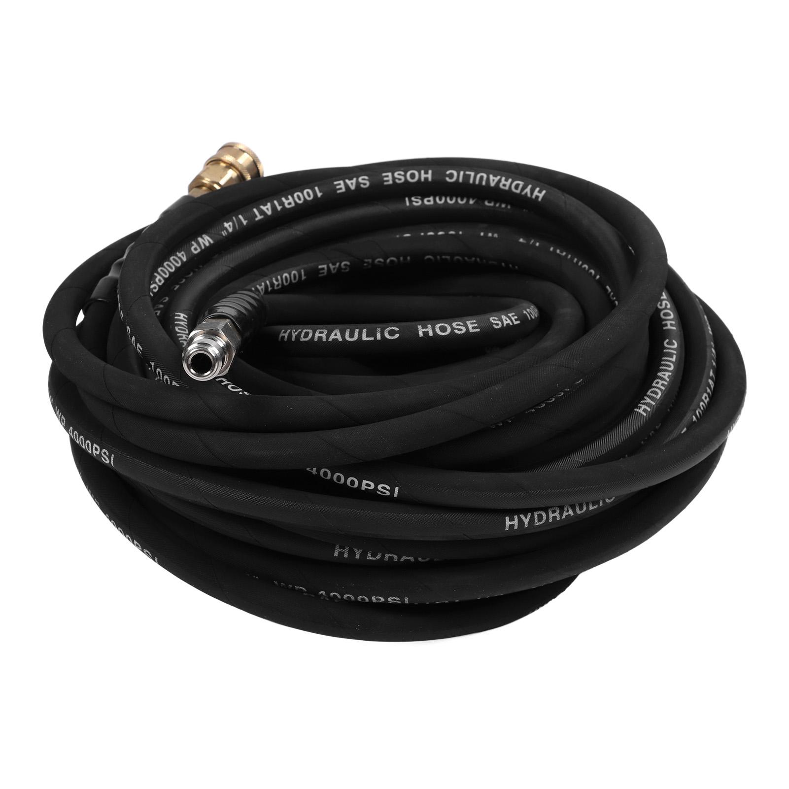 Manguera para hidrolimpiadora de 100 pies 3/8 pulg 4200 PSI Conexión rápida Manguera para lavadora a presión para uso doméstico comercial Trenzado de alambre de alta resistencia