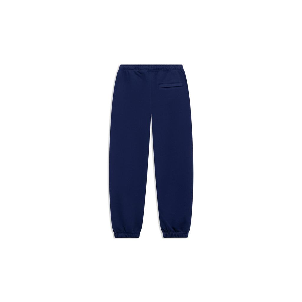Li-Ning Daily Gold Print Sport Sweatpants with Elastic Ankles Unisex Bottoms Navy-Blue AKLT231-1