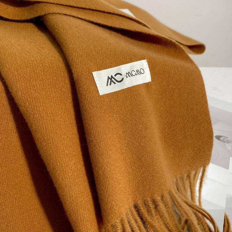 Cachecol Inverno Feminino Sólido 26 Cores Quente Espesso Caxemira Xale Moda Exterior Luxo Franjas Pashmina Envoltório Senhora Cachecóis à Prova de Vento