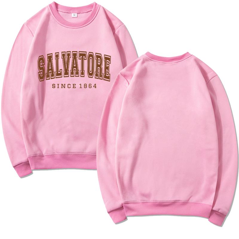 Salvatore Since1864 Sweatshirt Mystic Falls Hoodie Vampire Diaries Pullover Vintage TVD Damon Stefan Rundhals-Sweatshirt Fans Top