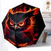 1pc Flaming Owl Automatic Folding Umbrella, Lightweight Retractable Compact Travel Umbrella, 8-Rib Sturdy Frame069