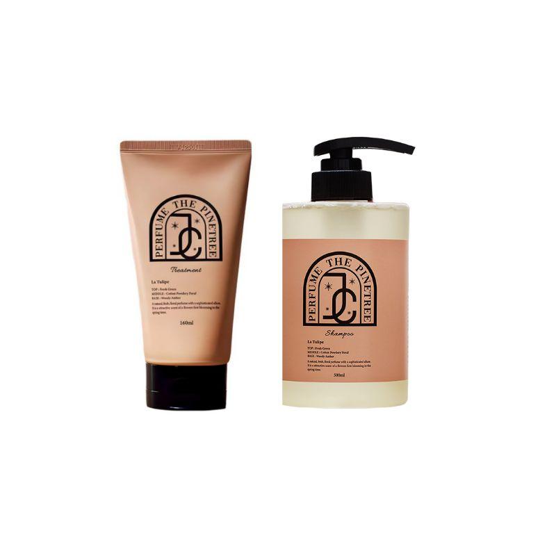 JC Pinetree La Tulipe Perfume Hair Care Set Shampoo 500ml Treatment 160ml Long Lasting Scent Genuine