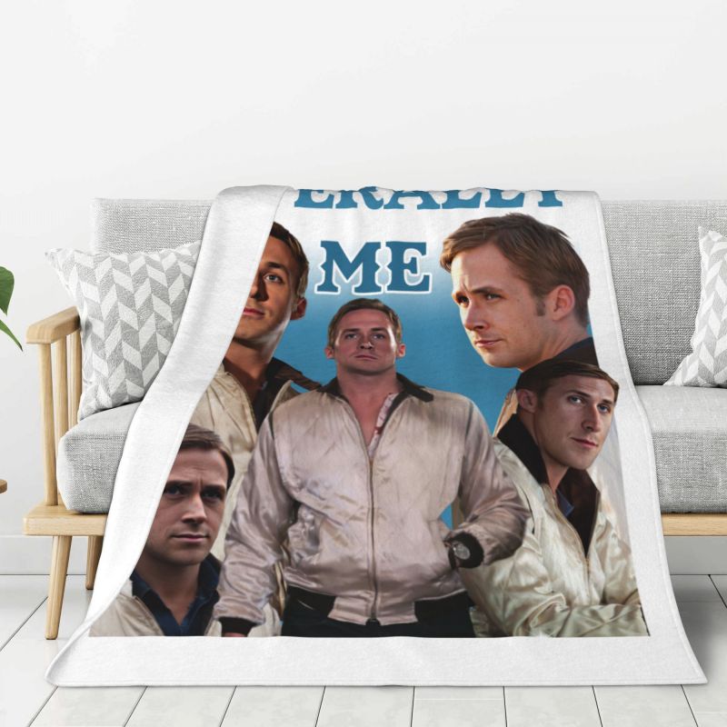 Custom Canadian Actor Ryan Gosling Blankets Warm Flannel Throw Blanket for Home Sofa Office Travel