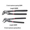 Universal Water Pipe Pliers - 10" & 12" Chrome Vanadium Steel, Multi-functional Quick-Grip, Large Opening