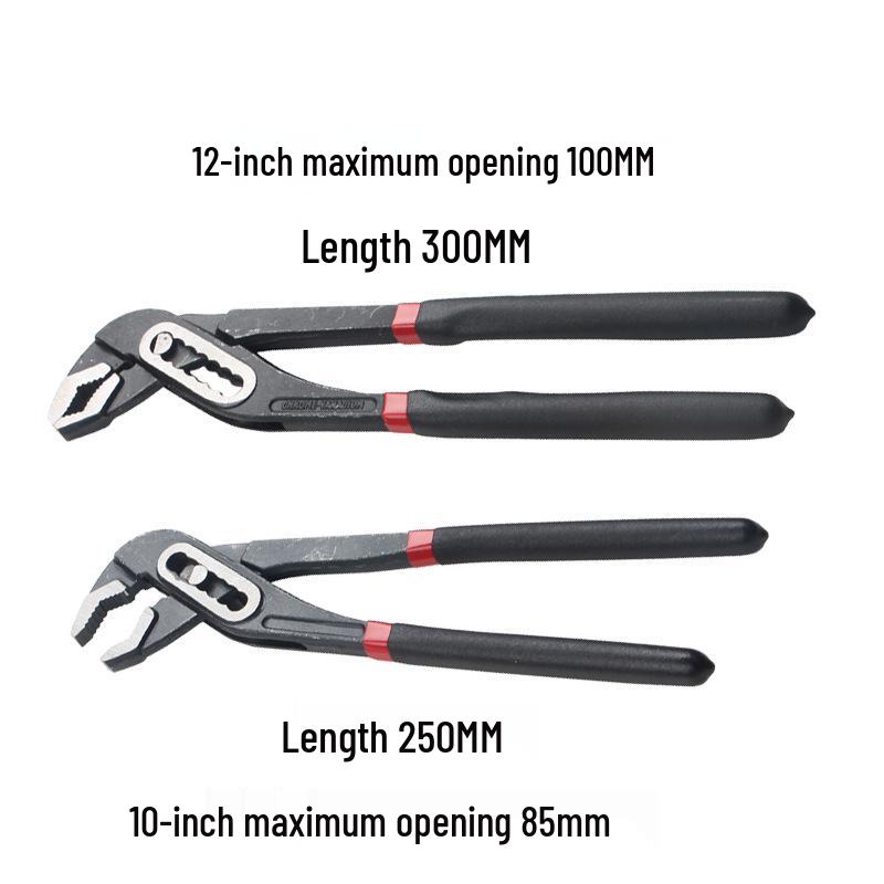 Universal Water Pipe Pliers - 10" & 12" Chrome Vanadium Steel, Multi-functional Quick-Grip, Large Opening