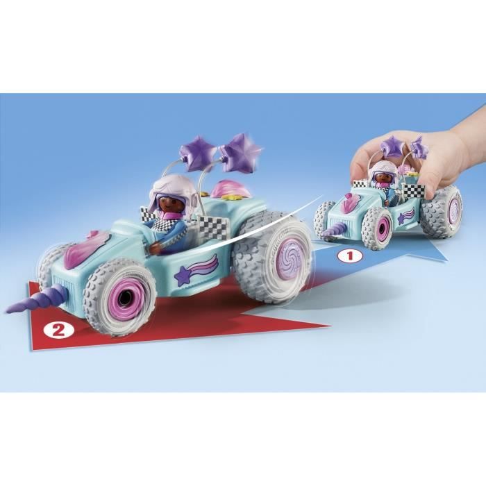 PLAYMOBIL 71635 Jeune fille licorne et kart, Funstars, 46 pièces, dès 4 ans