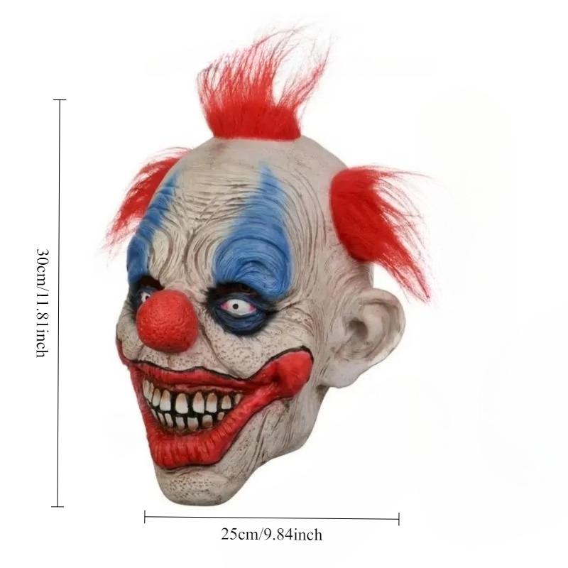 Horror Clown Mask Scary Smiling Design Halloween Costume Party Festival Performance Prop Clown Headgear Comfortable  Fit