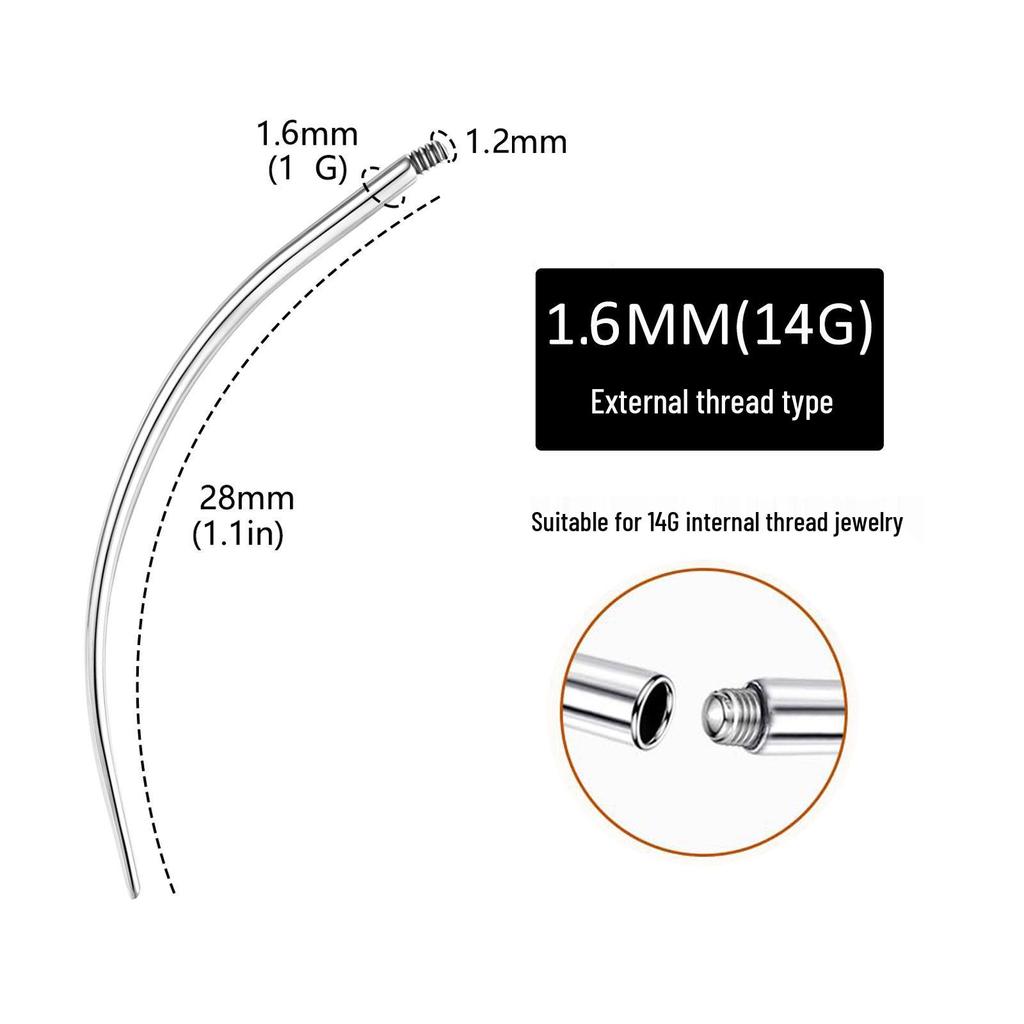 316 Stainless Steel Threaded Guide Pin for Piercing and DIY Tool