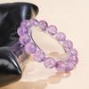 Mei Zhuo Natural Ice Jade Lavender Amethyst Bracelet with Gradient Round Beads