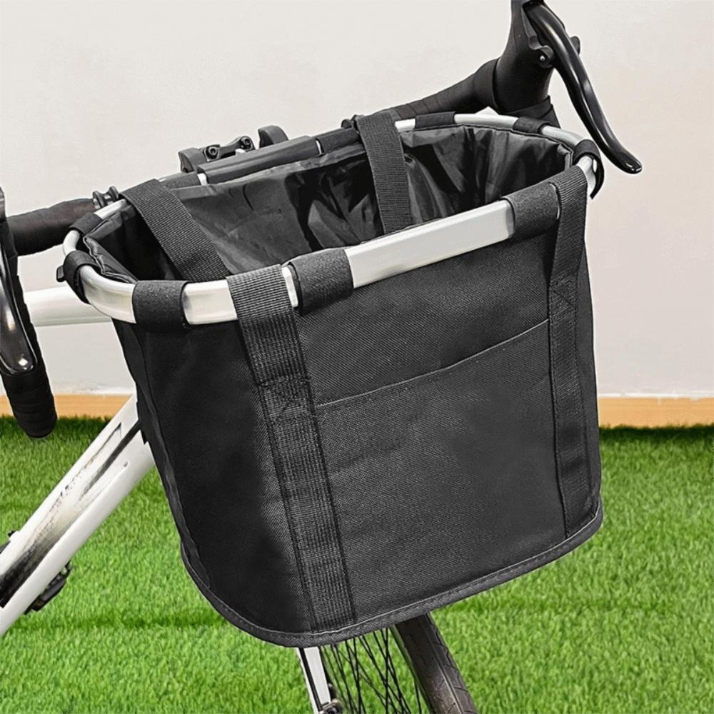 Aluminum Zinc Zinc Alloy Frame Bicycle Front Basket Foldable Mountain Bike Bags  Grocery Shopping