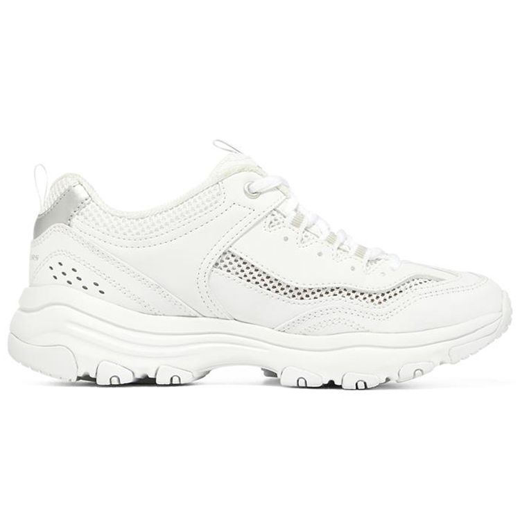 Skechers I-Conik Fabric Leather Oreo Low-Top Dad Shoes Women Sneakers White 8730065-WHT