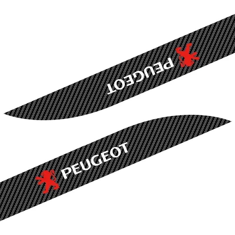 2026 Hot Adesivo per Auto 2 Pezzi Fibra di Carbonio Gonna Laterale Portiera Auto Battitacco Striscia Adesivi Decorazioni Styling Per Peugeot 206 207 208 107 106 205 4008