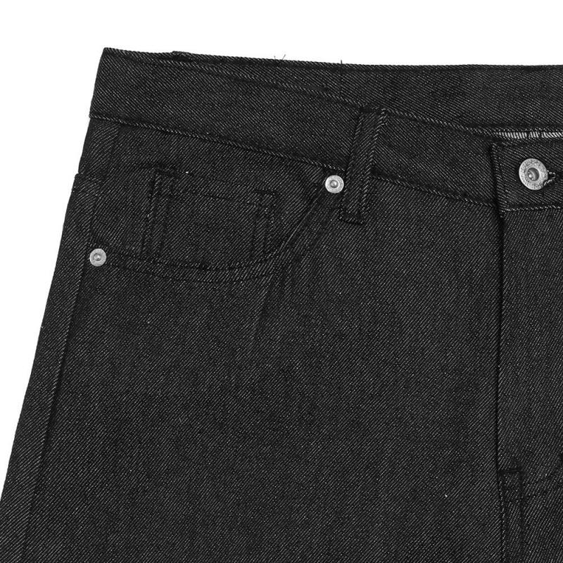 Mens Loose Straight Jeans Star Embroidery Streetwear Casual Denim Pants