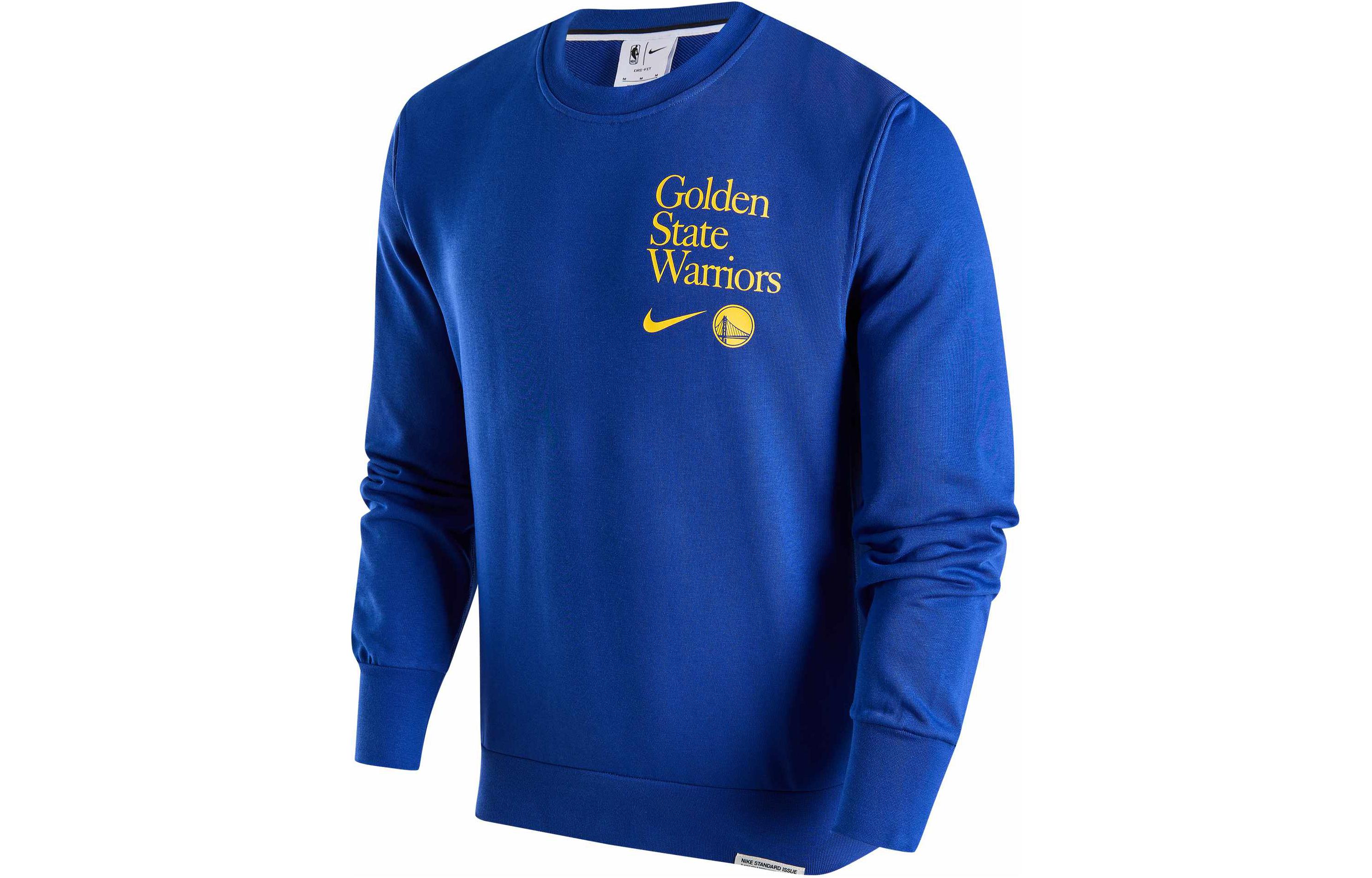 Nike DRI FIT NBA Sweatshirt Golden State Warriors Men s Rush Blue FD8652-495 L