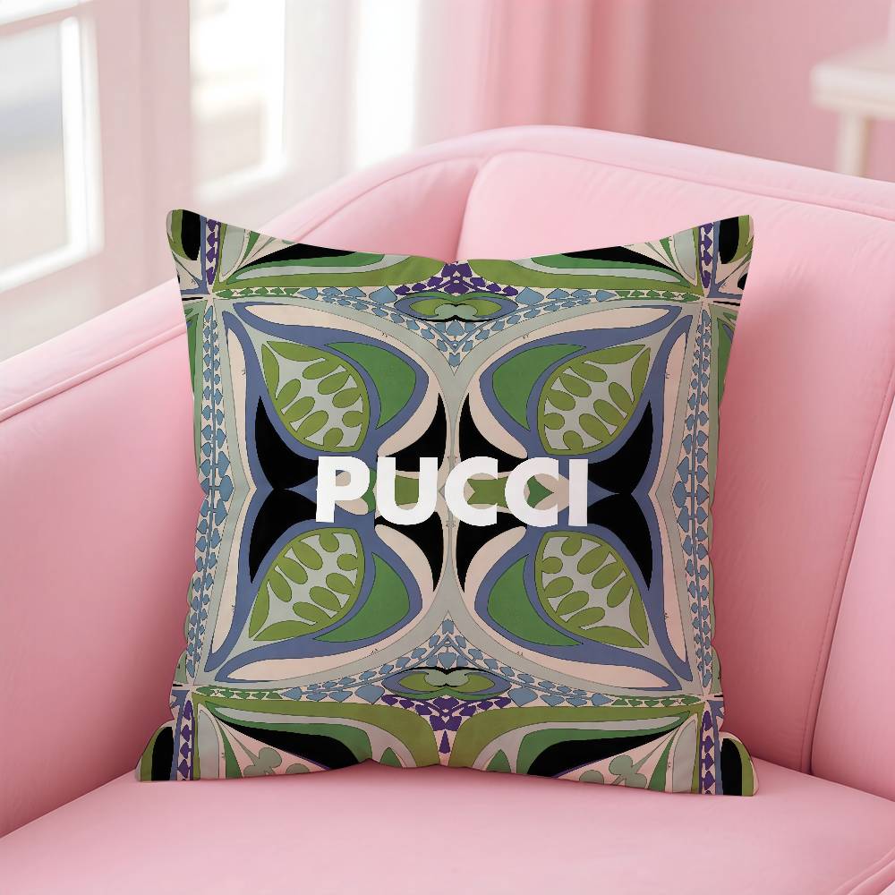 E-Emilio Logo P-Pucci Pillow Case Safe Custom Photo Pillow, Anti-fade Brushed Fleece Cushion, Maternal & Infant Safe.