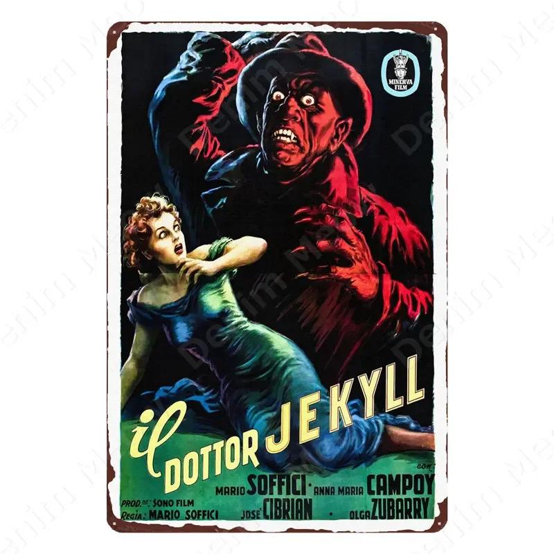 Halloween Party Vintage Metal Tin Sign Trick or Treat Home Bedroom Club Wall Decor Pumpkin Monster Poster Door Decorati