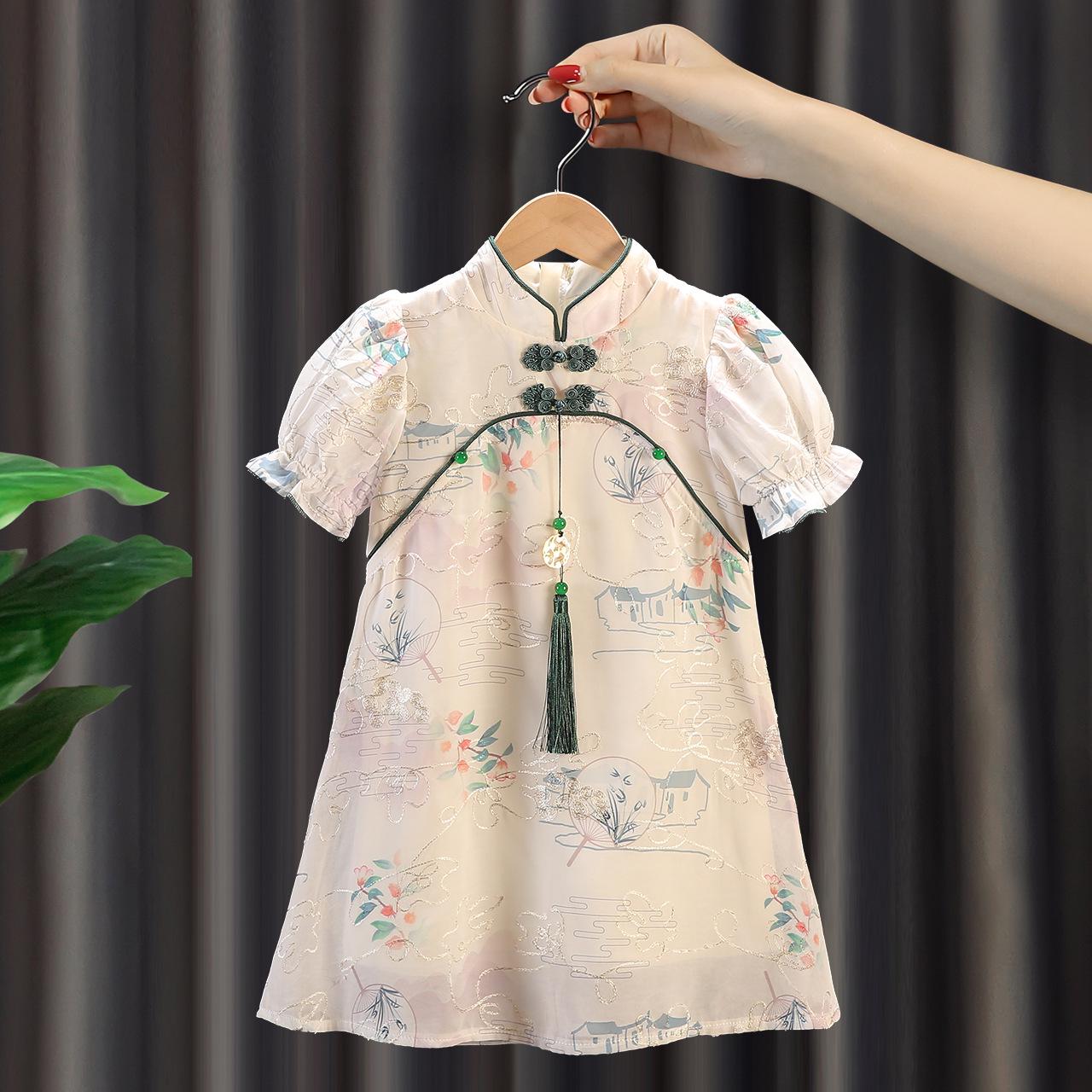 

2024 Toddler Girl Jiangnan Water Town Hanfu Fairy Summer Cheongsam 90 cm