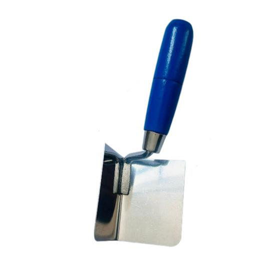 2Pcs Stainless Steel Drywall Corner Trowel with Soft Grip Handle Interior Exterior Corner Blades Ergonomic Anti-Slip Rubber Handle Masonry Corner Tool