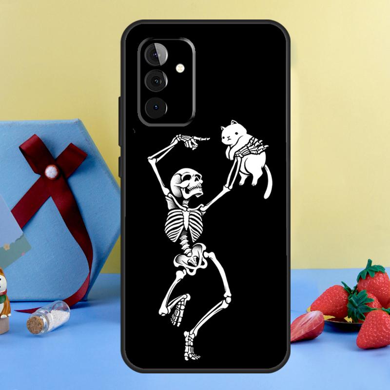 Black Cat Skull Goth Witch Case For Samsung Galaxy A13 A23 A33 A53 A73 A14 A24 A34 A54 A72 A52 A32 A12 A51 A71 A15 A25