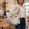 Elegant Floral Print Tote Bag for Daily Commute and Casual Outings