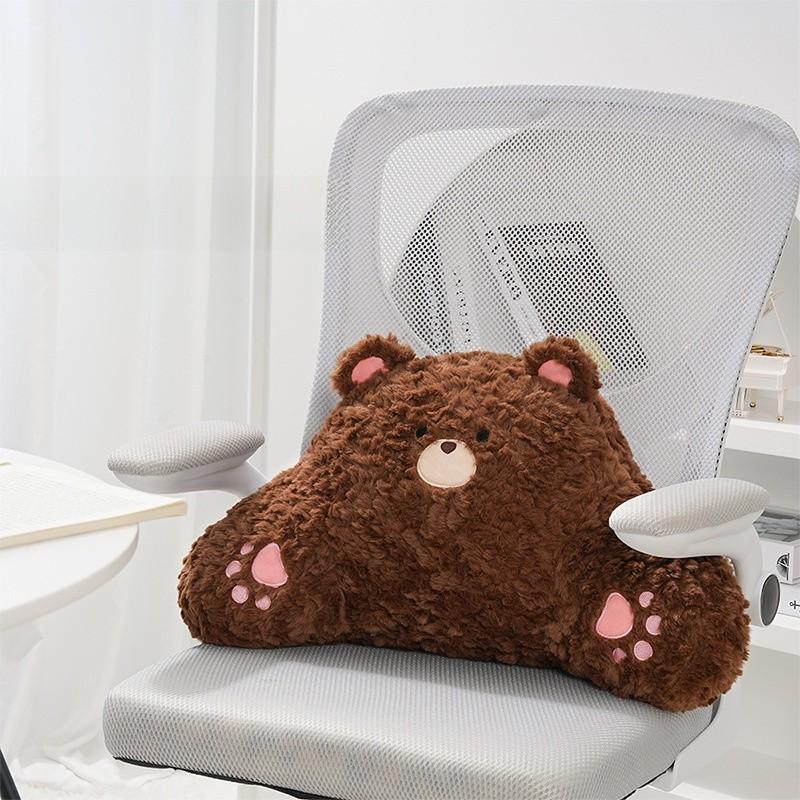 Cartoon Bear Plush Pillow With Doublesided Velvet For Home Living And Cozy Comfort