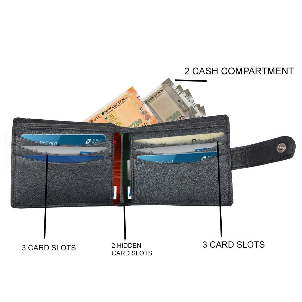 RSINC Genuine Leather Handmade Credit Card Id &Cash Wallet Cash Bifold Black BL B0DS8MX7S3