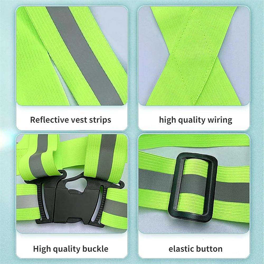 1PCS Reflective Running Vest, Elastic Adjustable Reflective Vest Gear High Vis Running Vest  for Night Cycling,Hiking, Jogging,Dog Walking