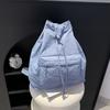 Solid Color Simple Small Fresh Student Backpack Large Capacity Ultra Light Drawstring Women's Bag