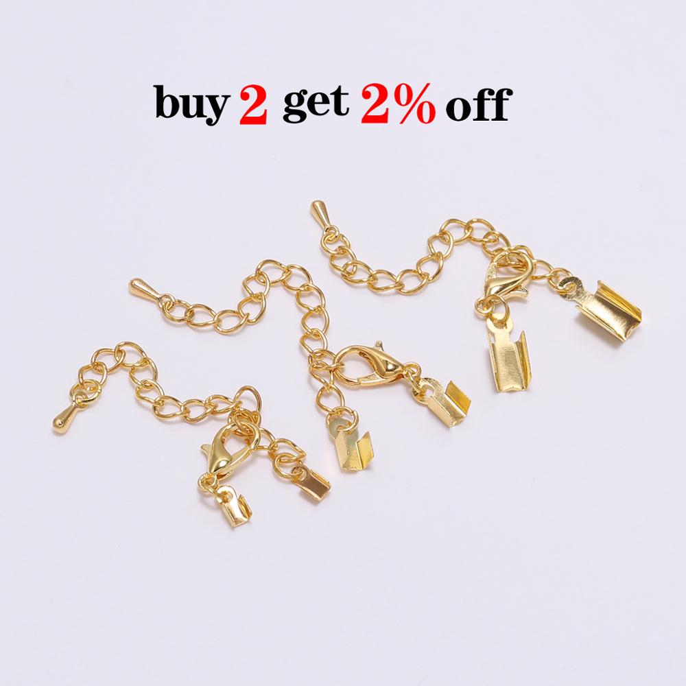 10pcs/lot 3 4 5 8mm Cord Clips Extender Chain Connectors Findings Lobster Clasp For Jewelry Making DIY Bracelet Cord