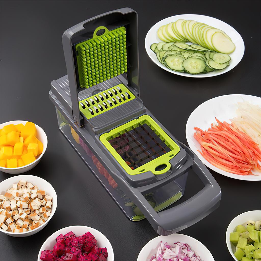 14 In1 Portable Vegetable Cutter Shredder Multifunctional Slicer Potato Chopper Carrot Grater Reusable Fruit Veggie Cutting Tool