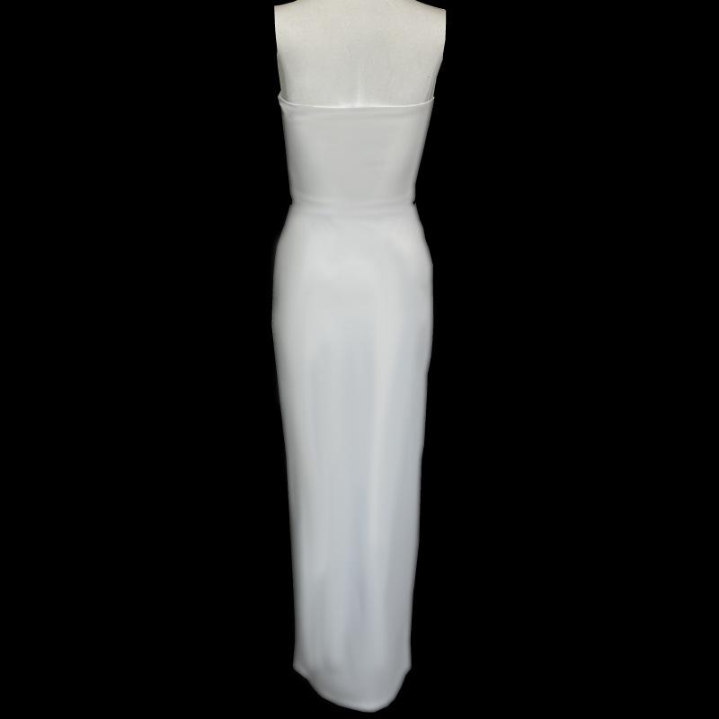 2025 Summer European Two-Piece Set: Solid Bandeau Top & High-Waisted Slim Long Skirt