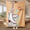 Let'S Skate, Winter Sports Gift, Soft Cozy Blanket, Ice Skates And Snowflakes Design, Multi-Purpose Home Decor, Warm Comfort