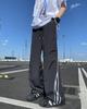 American striped quick-drying large-size pants men's summer new mesh charging pants loose straight casual long pants