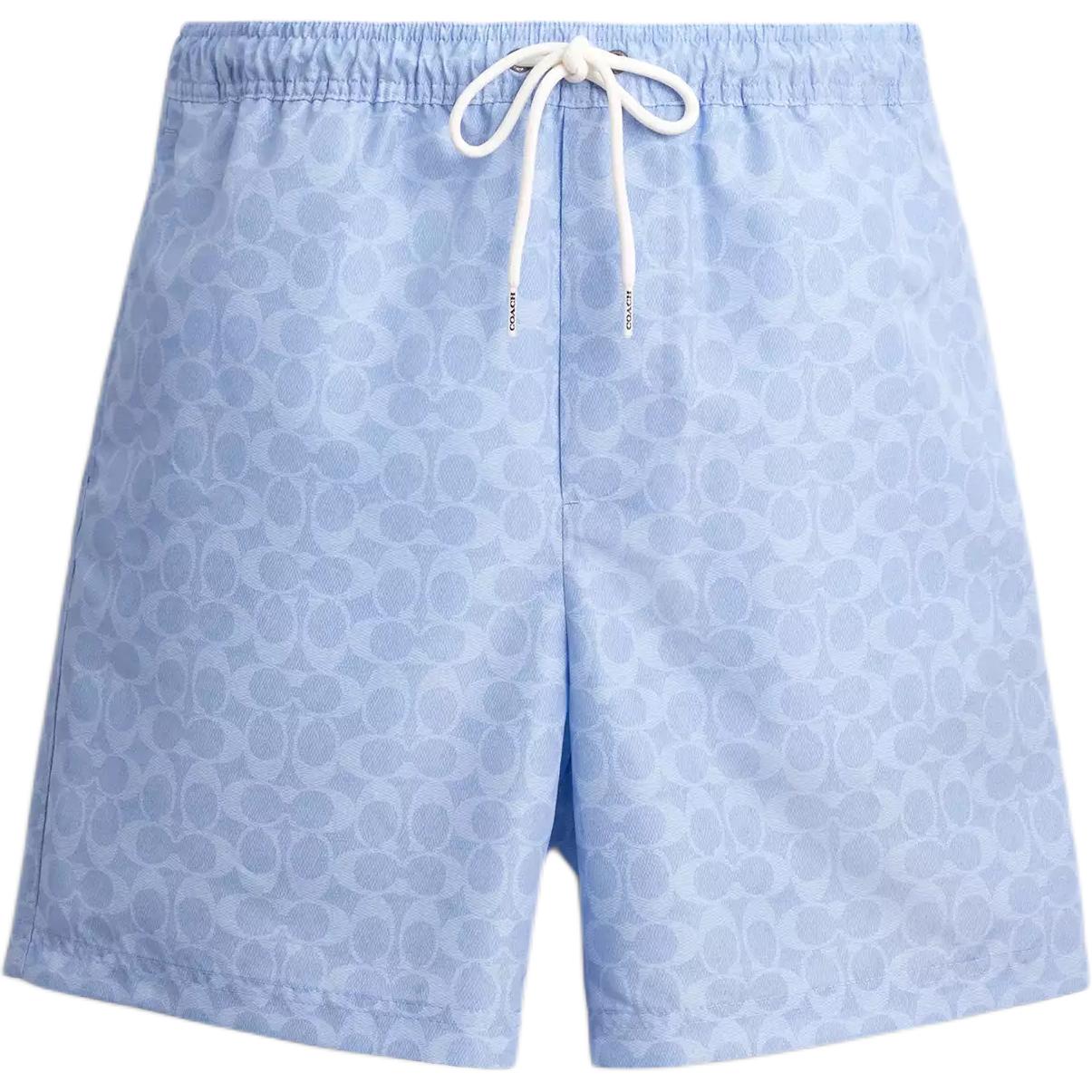 Coach Drawstring Fitted Swim Trunks With