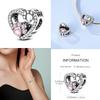 Charms Heart Copper Pendant Love Cz Pave Round Beads Fit Original Bracelet Necklace For Women Diy Jewelry Gift