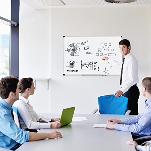 Quadro Branco Magnético Amazon Basic com Marcadores e Ímãs, Moldura de Alumínio, 61 x 91 cm, Prata/Branco