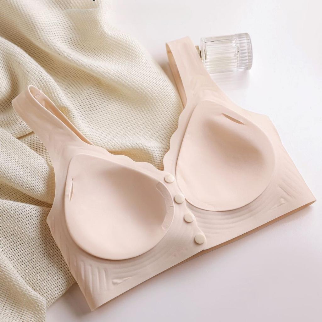Front-hook Large Size Ultra-thin Breastfeeding Bra with Gathered Breasts and Breathable and Comfortable Wire-free Bra