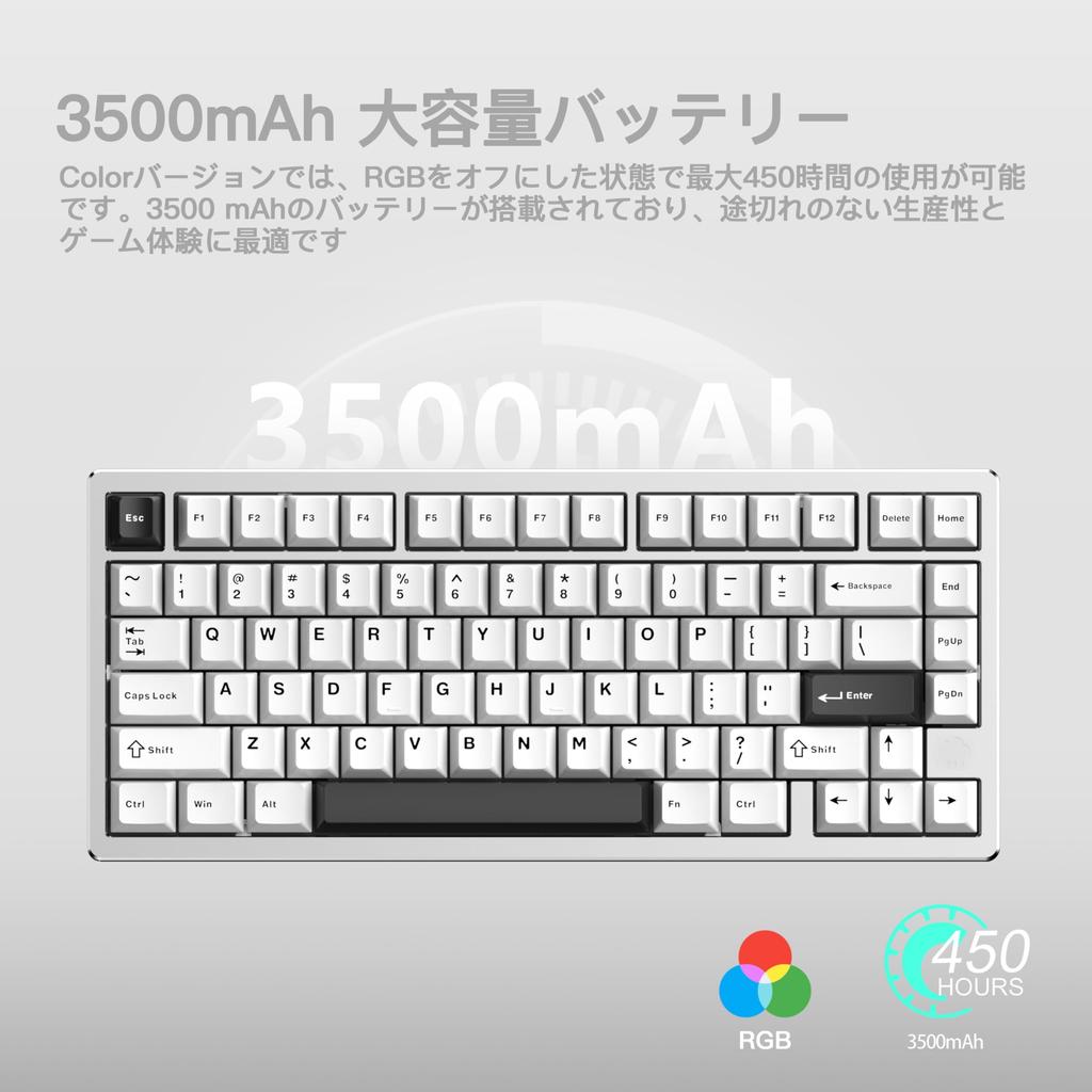 WOBKEY Rainy 75 Keystroke Mechanical Keyboard with OS Hot Swap and VIA Customizable Gasket Aluminum RGB Backlight Series Silver Keyboard Rain-like