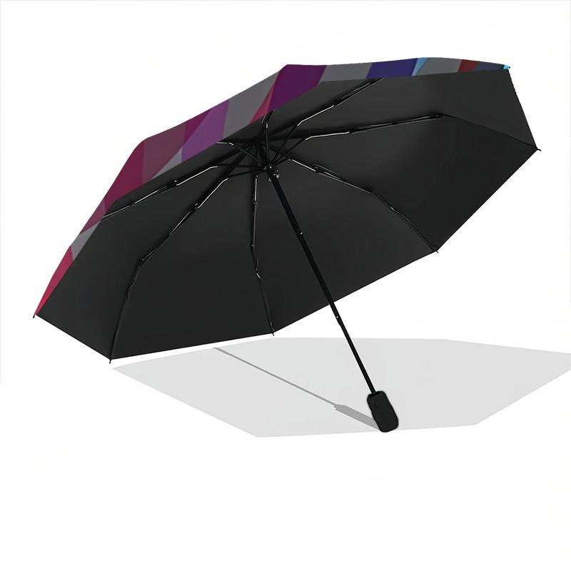 1pc Optical Illusion Automatic Folding Umbrella & Self-Folding Canopy - Heavy-Duty 8-Rib Iron Frameyy251231022