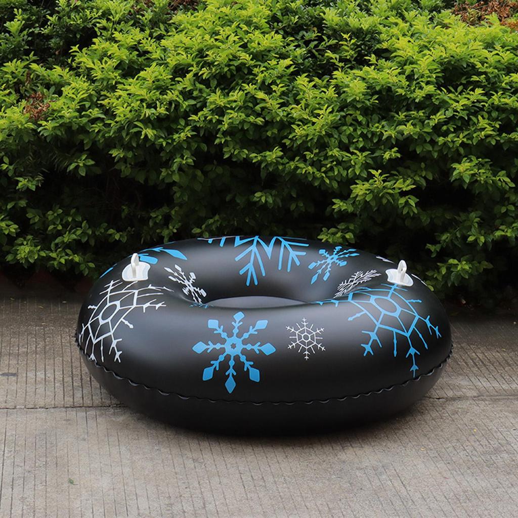 Schneeschlauch Verdicktes PVC Doppelgriff Donut 35.43 Zoll Robuster Aufblasbarer Schlitten Für Weihnachten Vereister Fluss See Skifahren Winterspiel