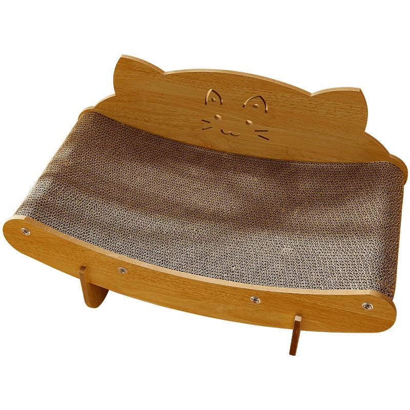 Large Cat Scratcher Lounge Chair With Sisal Rope Cover Sturdy Wooden Frame Scratch-Resistant Bed Adult Cats